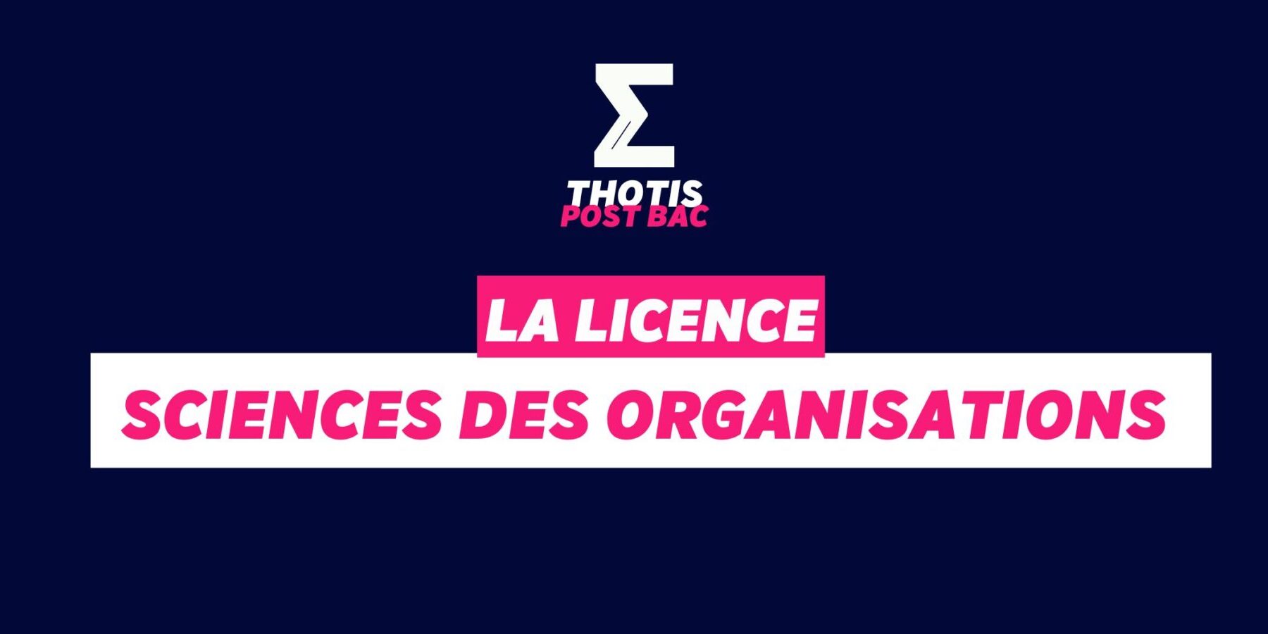 Licence Sciences des organisations Licence Sciences des organisations