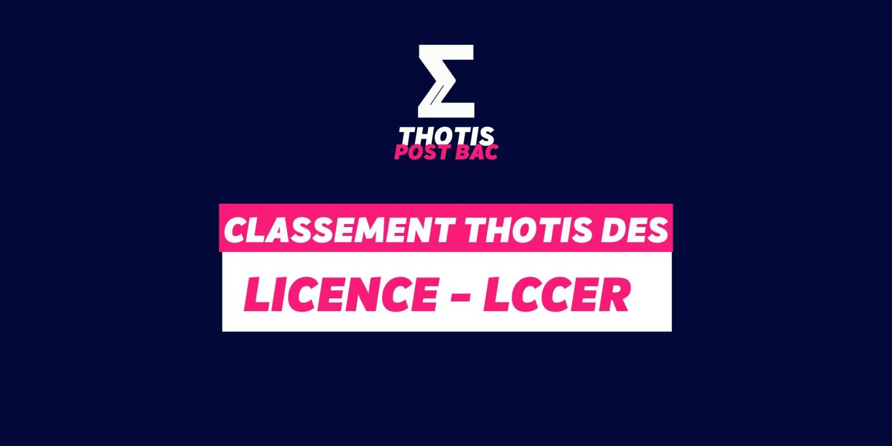 Classement licence LLCER