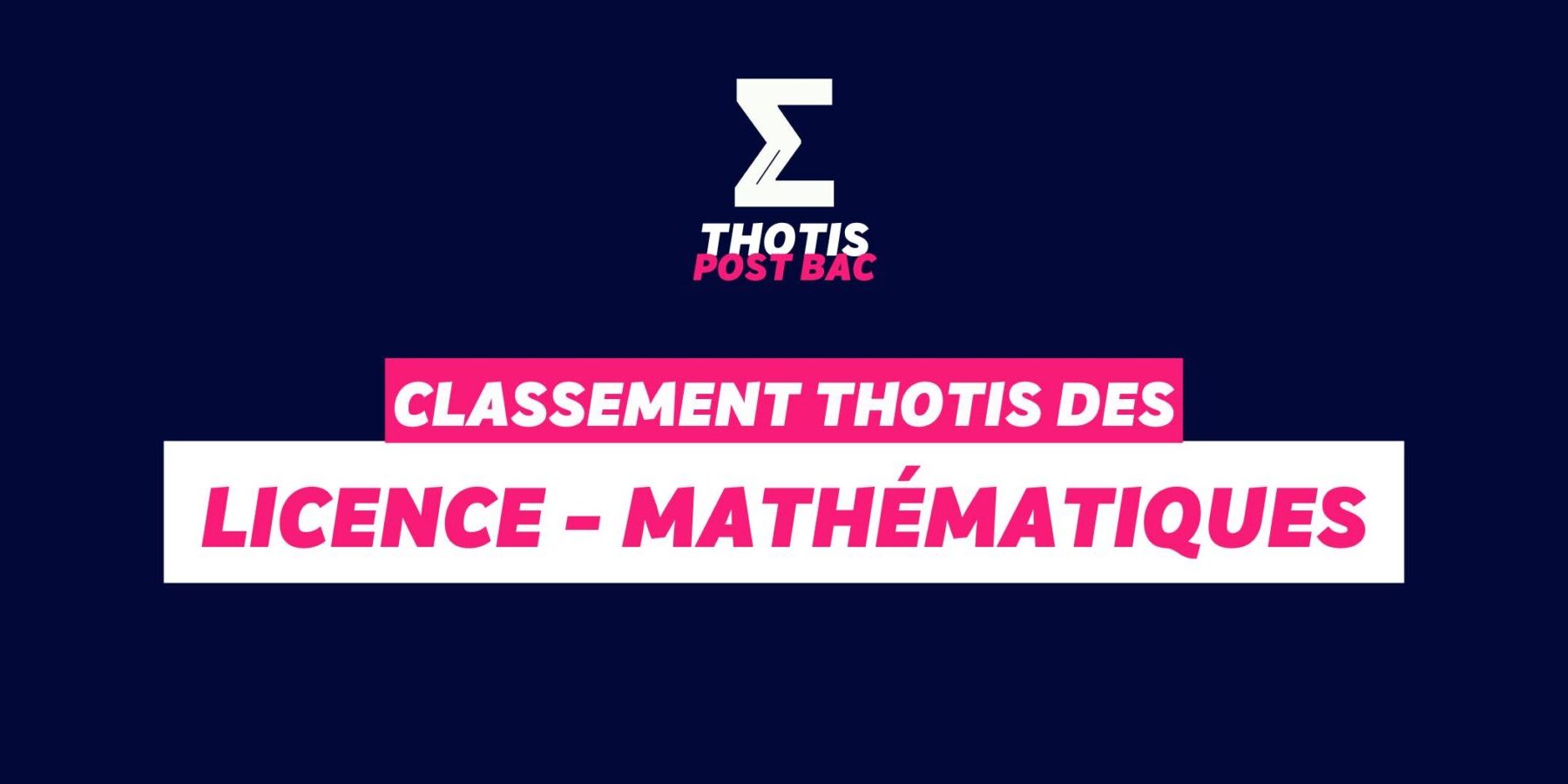 Classement licence mathématiques