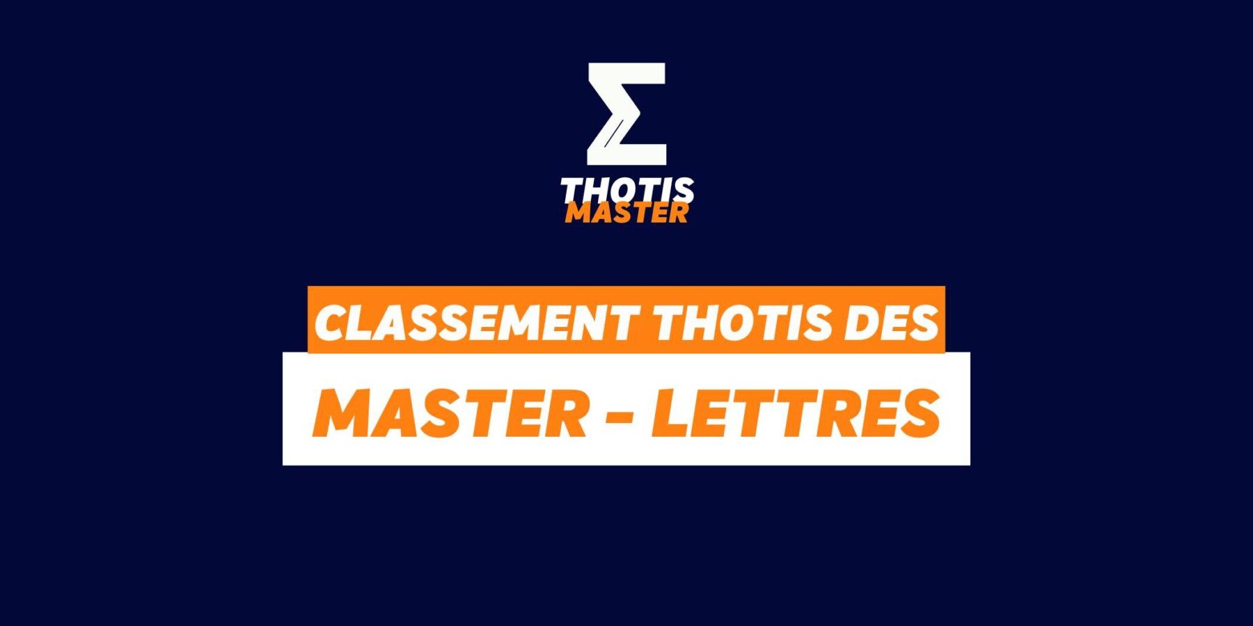 Classement Master – Lettres