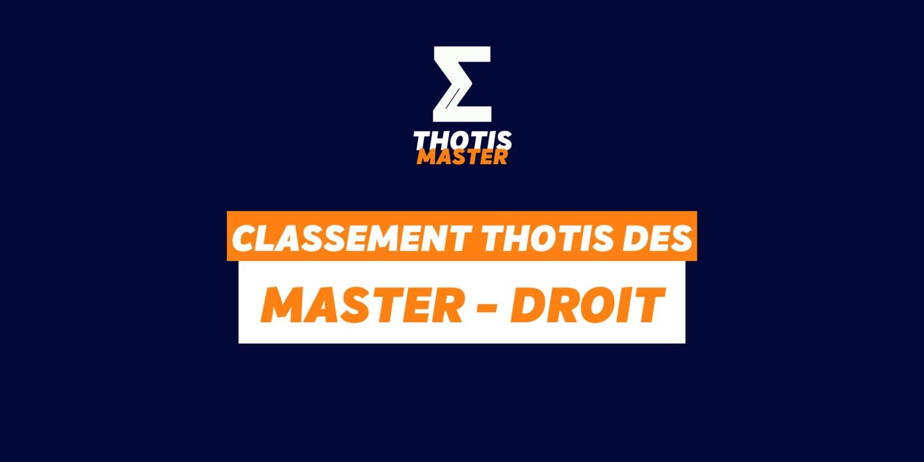 Classement Master – droit