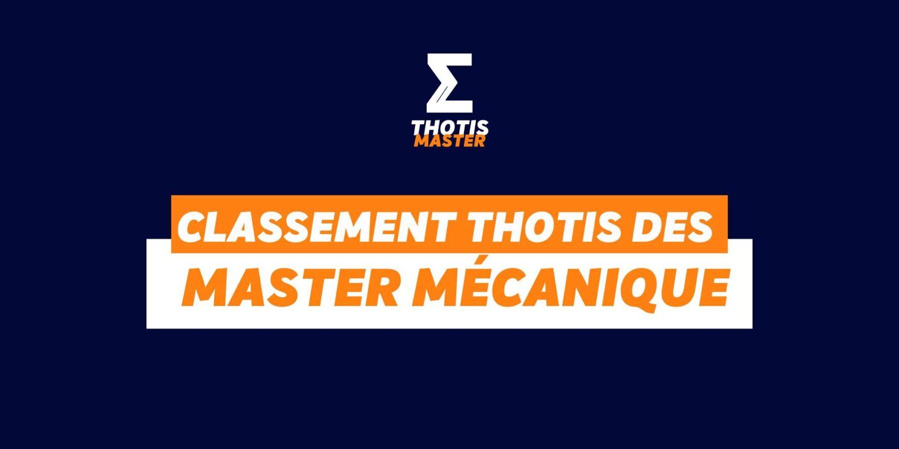 Master Mécanique Classement