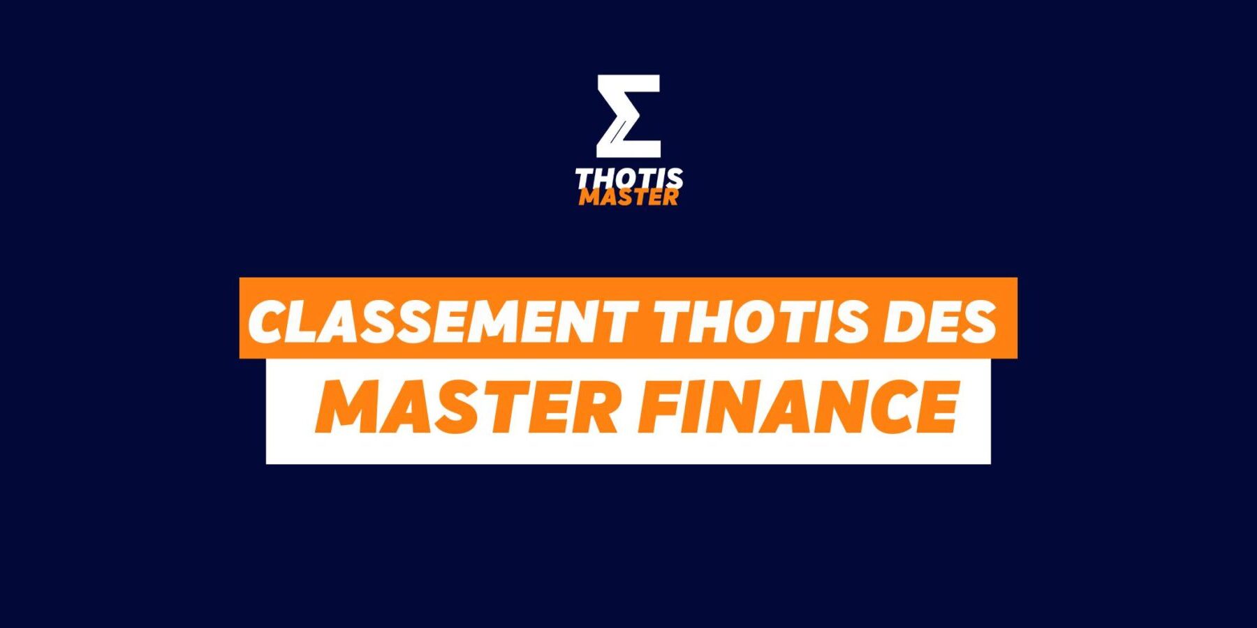 Master finance Classement