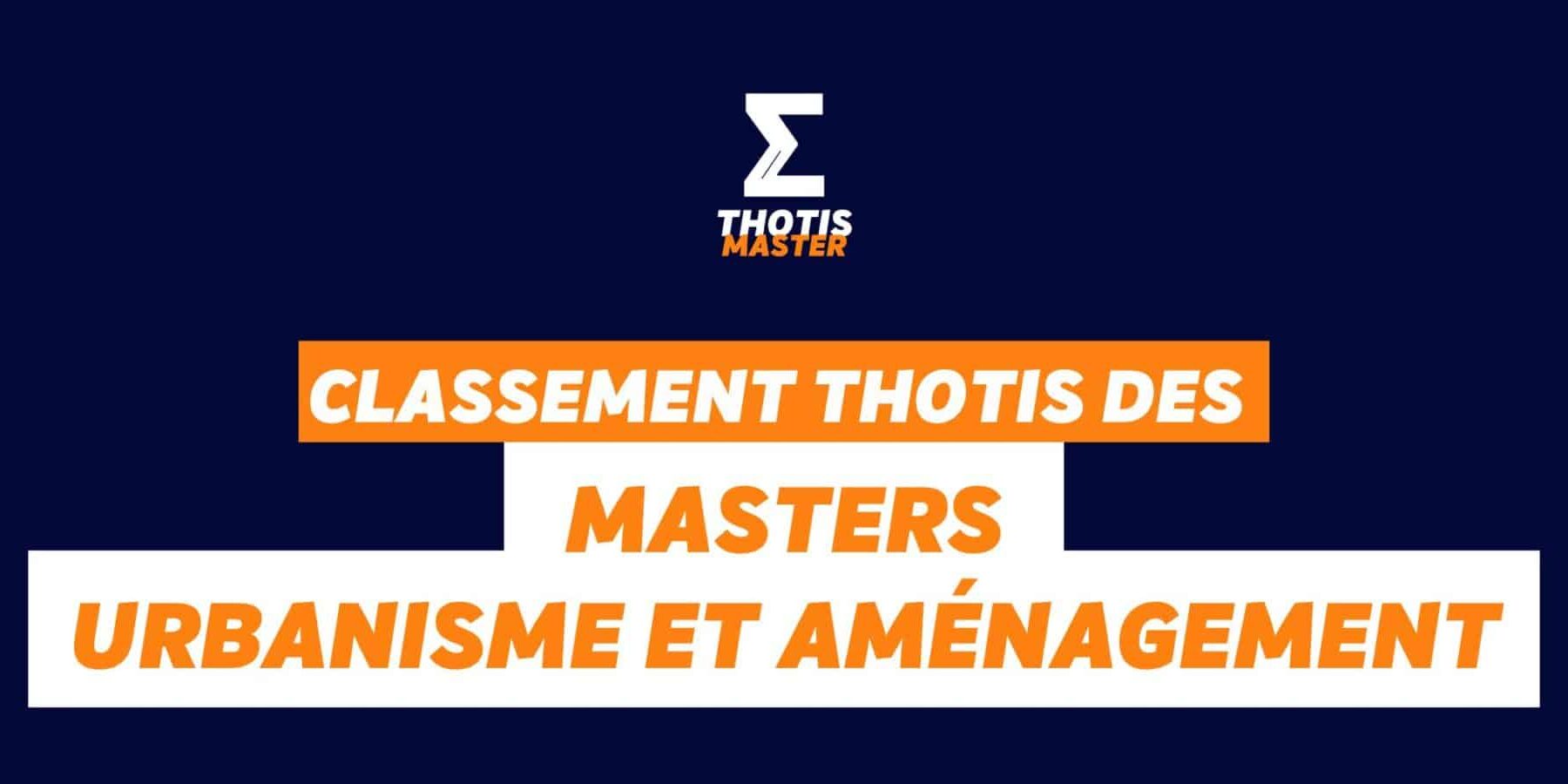 Master urbanisme Classement