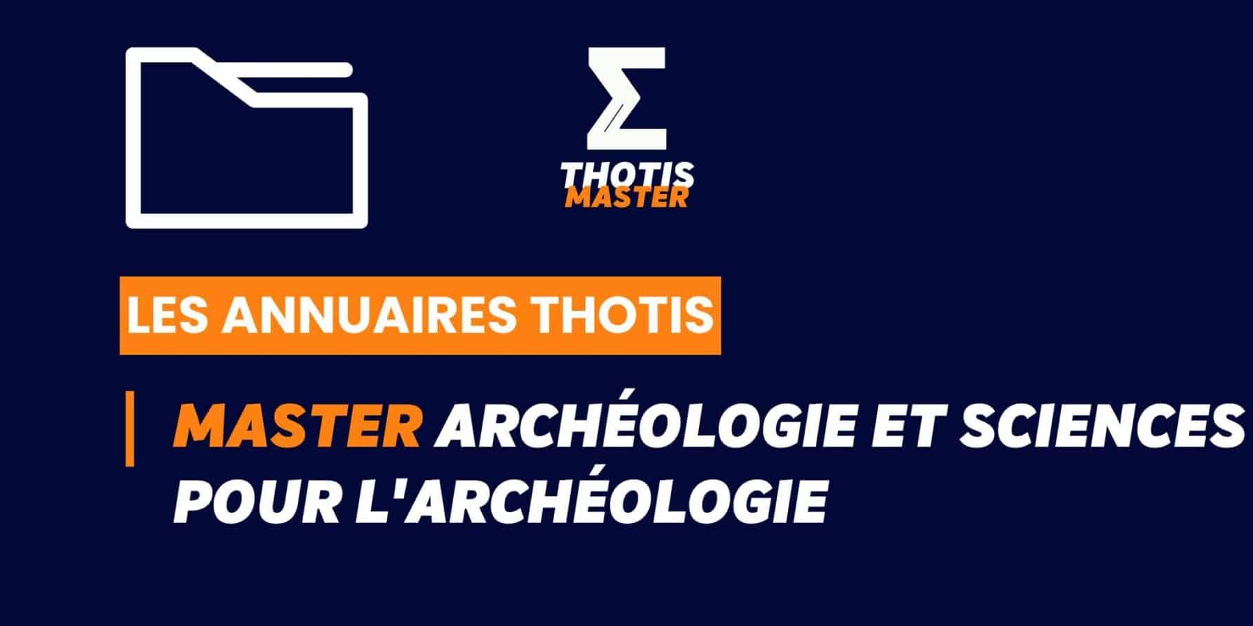 Thotis Annuaire - Master Archéologie et sciences pour l'archéologie