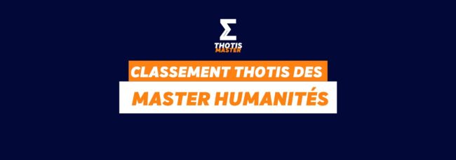 Classement Thotis des Master Humanités en 2025