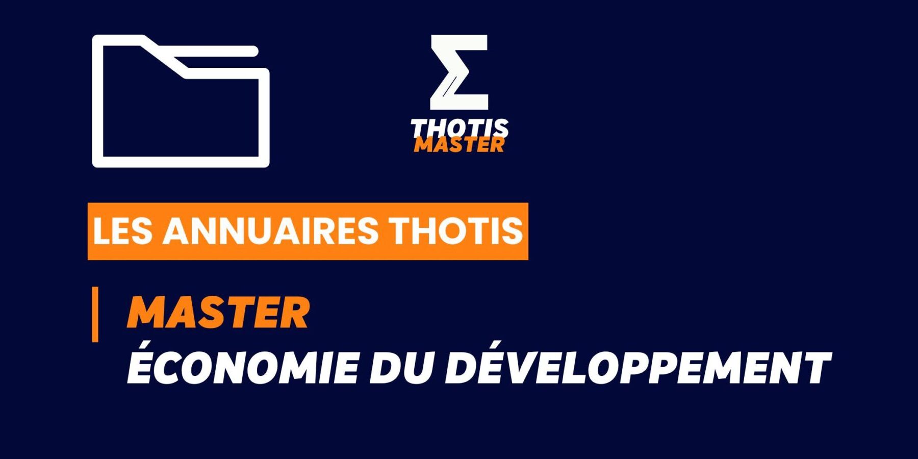 Thotis Annuaire - Master Économie du développement