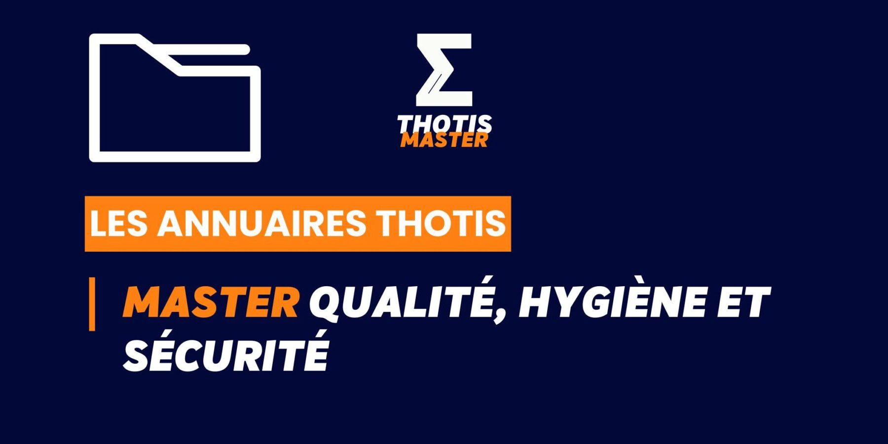 Thotis Annuaire - MasterQualité, Hygiène et sécurité