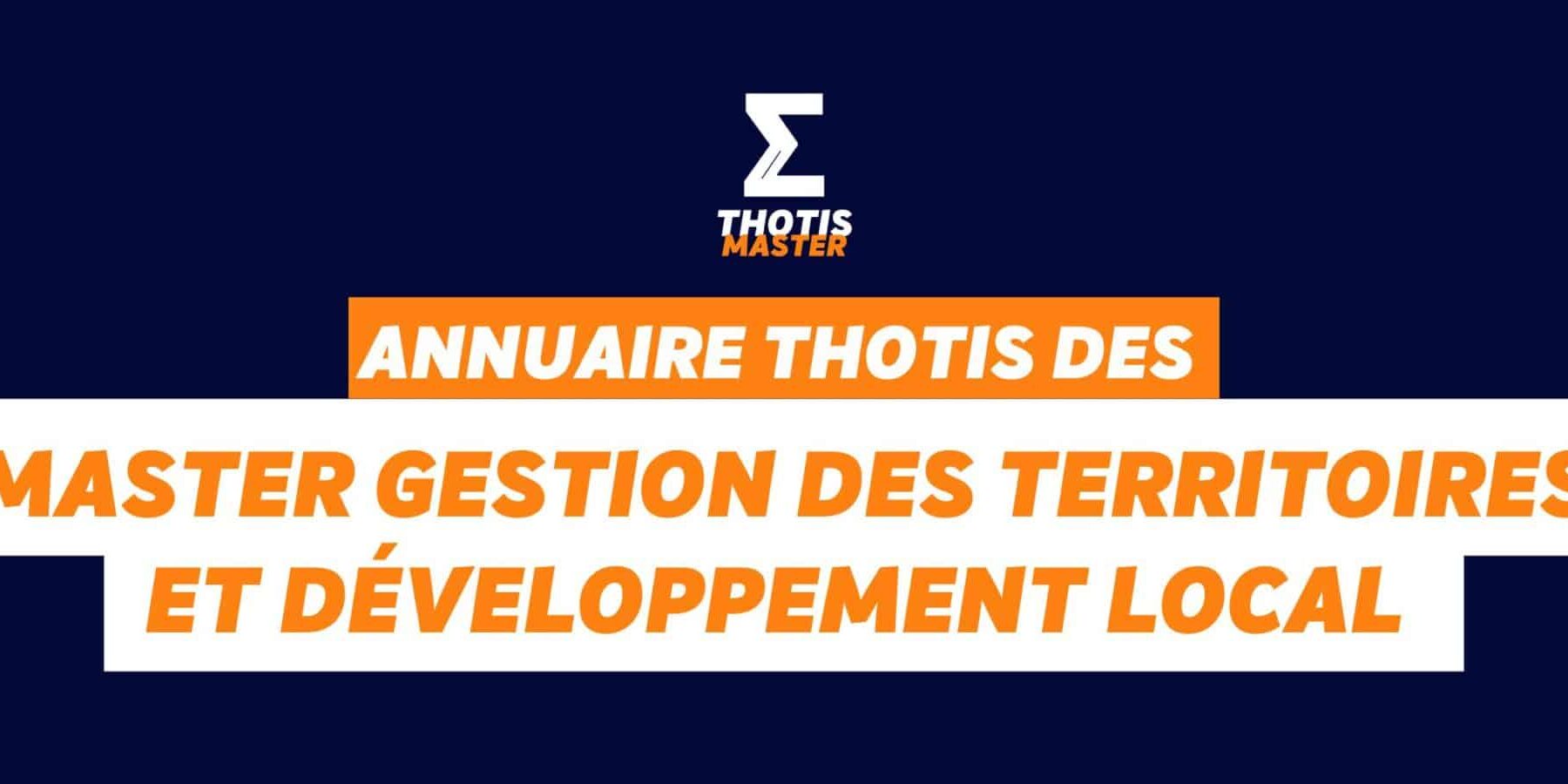 Thotis Annuaire master Gestion des territoires et développement local