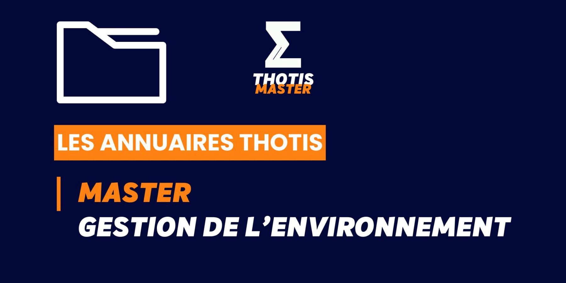 Thotis Annuaire - Master Gestion de l’environnement