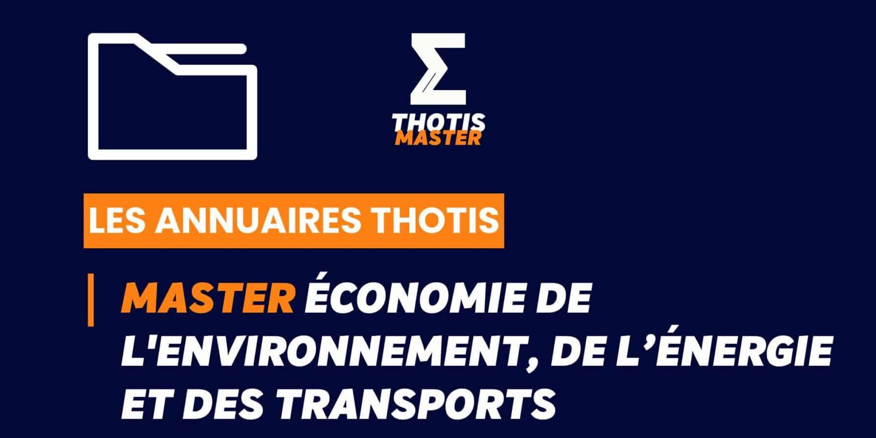 Thotis Annuaire - Master Économie de l'environnement, de l’énergie et des transports