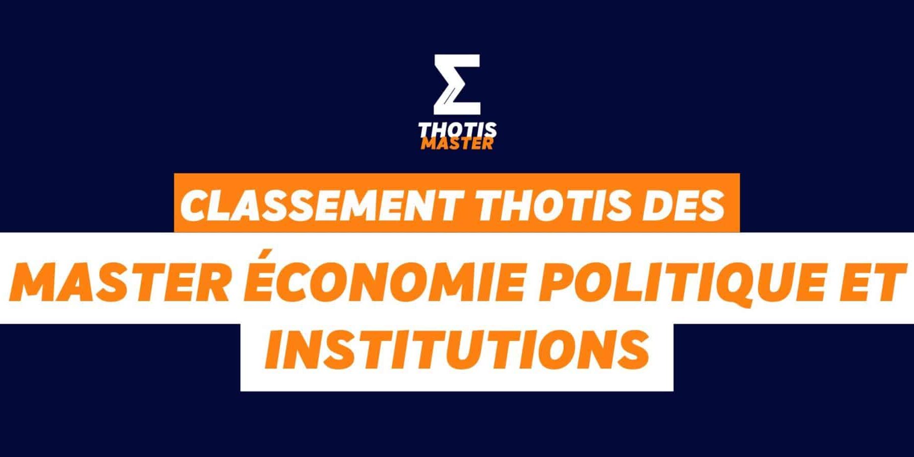 Classement master Économie politique et institutions