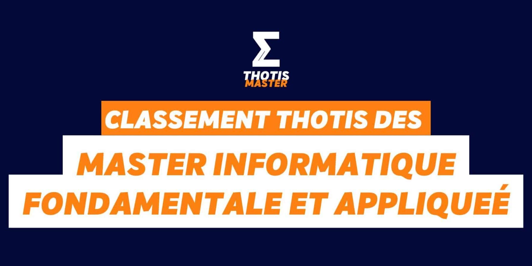 Classement master Informatique fondamentale et appliquée