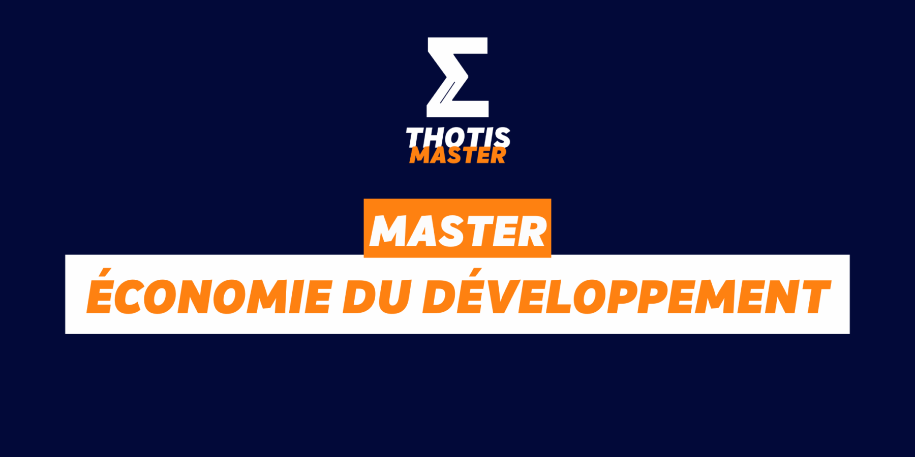 master économie du développement