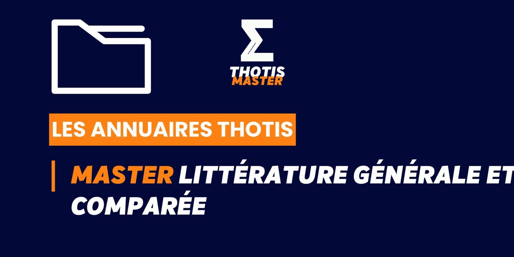 Thotis Annuaire - Master littérature générale et comparée